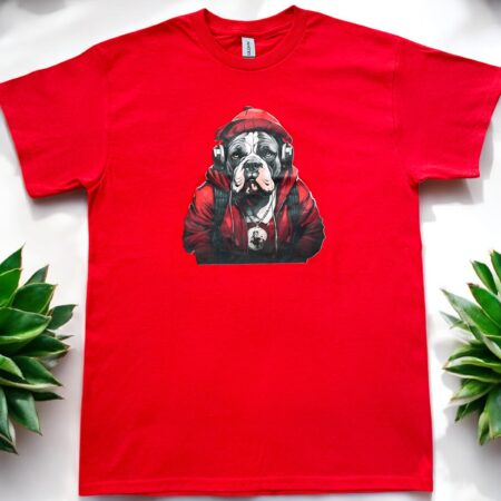 "Cool Cartoon Dog with Headphones" - T shirt